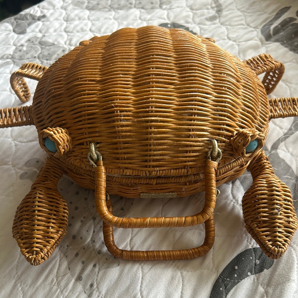 Kate Spade Wicker Crab Bag in Tan